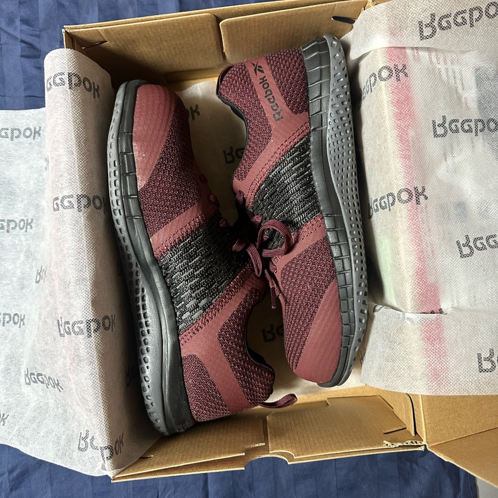 Reebok Burgundy and Black Athletic Work Shoes